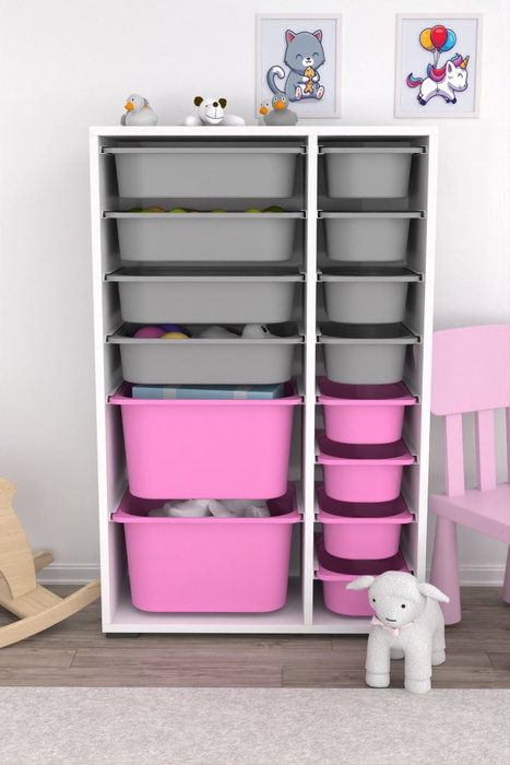 Hanah Home Rine 2D4K8U Blanco, Gris y Rosa